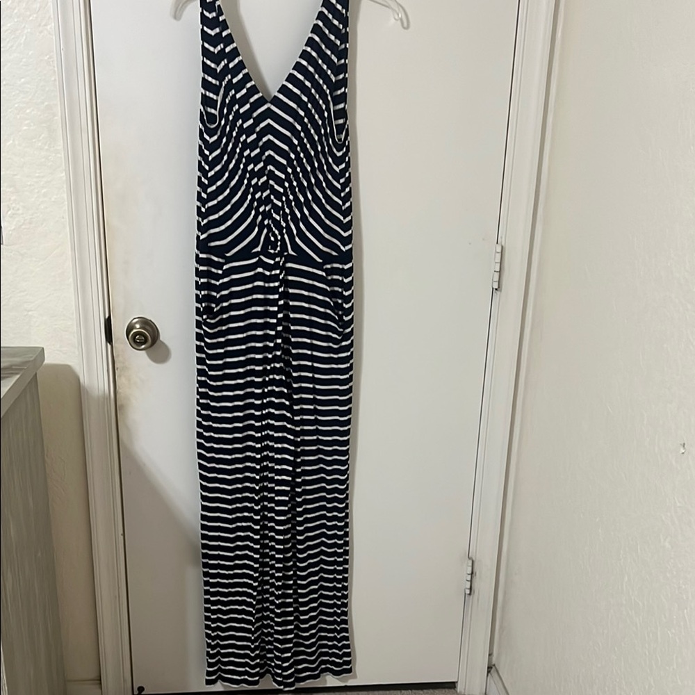 MAX STUDIO Blue and White Jumpsuit